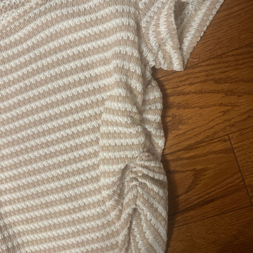 Striped White and Cream Women's Top - Picture 2 of 2